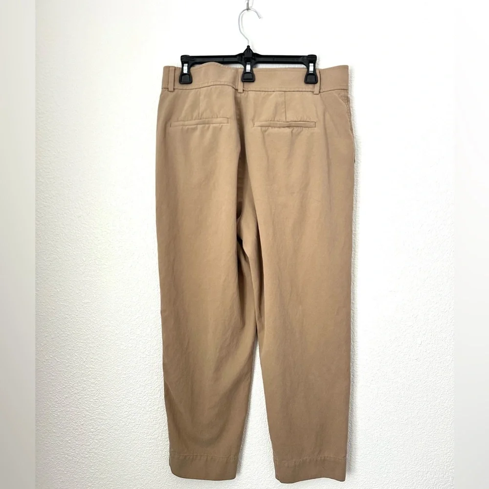 Everlane Trousers Women’s 12 Tan Pleated High Rise Chino Tapered Leg Pants